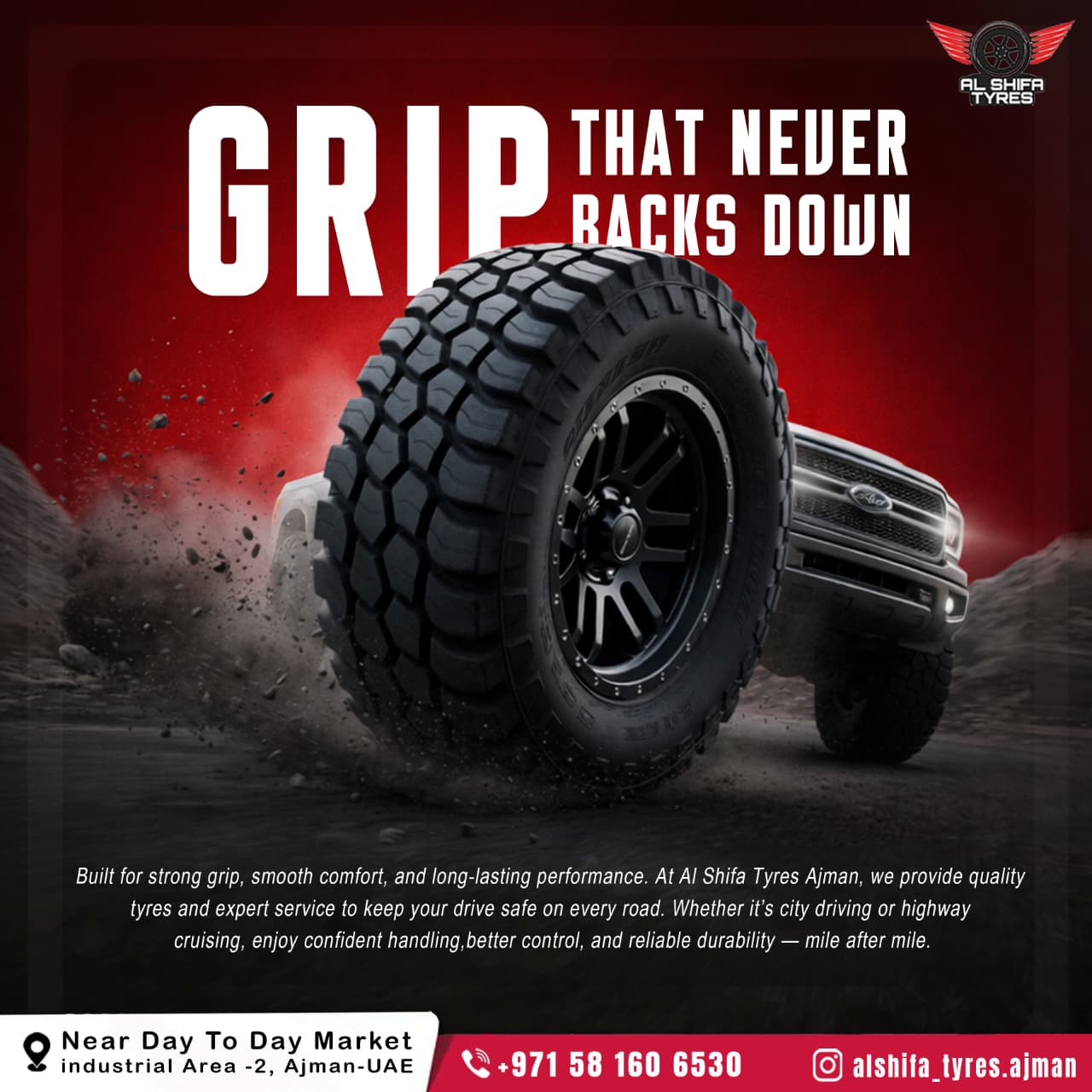 Strong grip means stronger safety. Regular tyre checks protect you and your family on every journey.